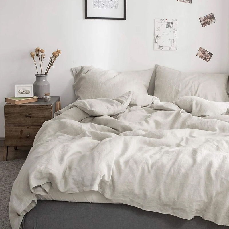 Quality Home Textiles - Capa de Edredom 100% Linho Estonado