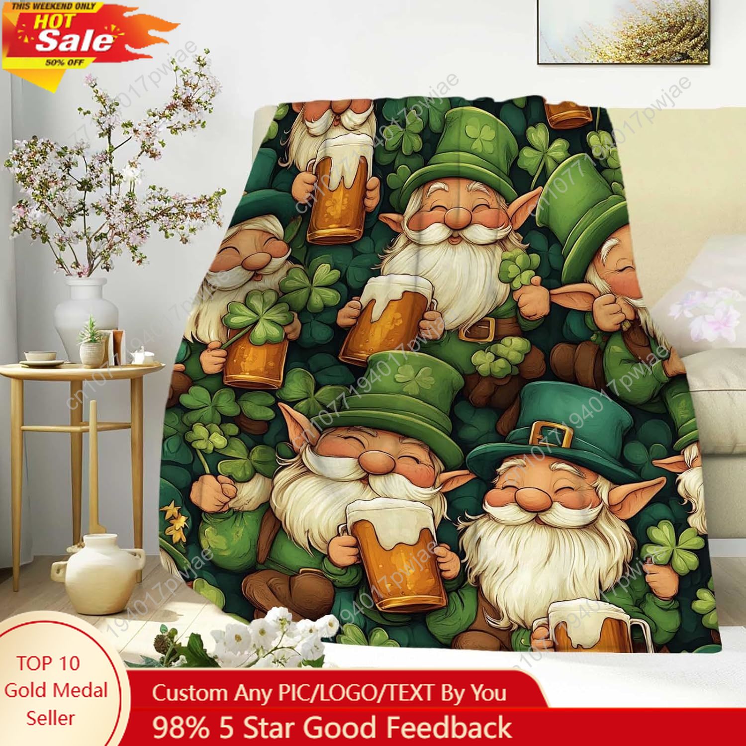 Cobertor de gnomo do dia de Sã - Quality Home Textiles avaliação e preço